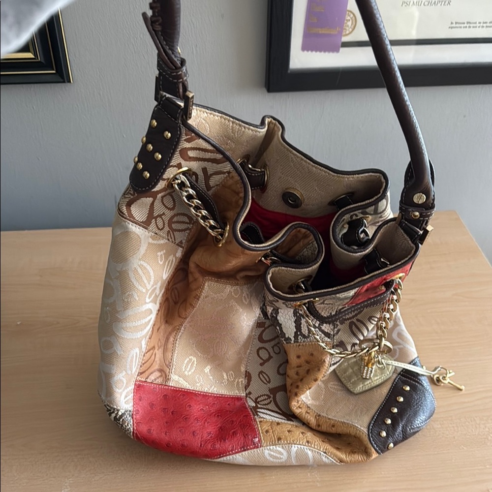 Patchwork Leather Shoulder Bag - image 1